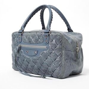 Balenciaga Motorcross xl Cornflower Blue Quilted Satchel